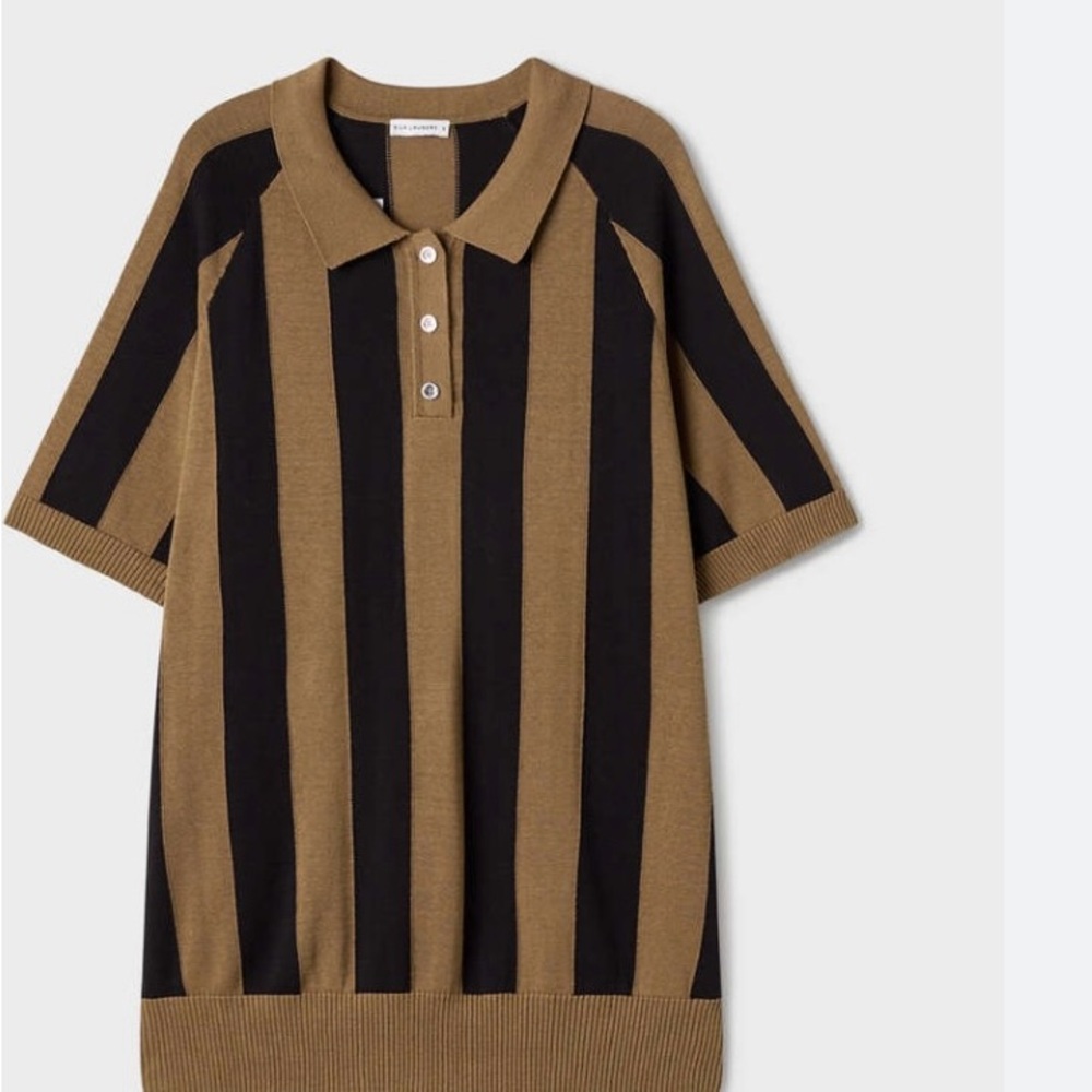 Silk Laundry Raglan Polo Unisex Kangaroo Stripe – New with Tag – - Picture 2 of 5